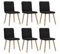 Vidaxl lot de 6 chaises de salle à manger - Noir Tissu