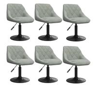 vidaXL Lot de 6 Chaises Pivotantes à Manger, Sièges à Dîner, Chaises de Repas, Meubles de de Salle à Manger Cuisine Maison Intérieur, Gris Clair Velours