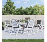 vidaXL Lot de 6 Coussins de Chaise à Dossier Bas, Galette de Siège Imperméable, Coussin d'Extérieur Anti-glissement Jardin 377676