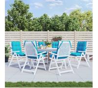 vidaXL Lot de 6 Coussins de Chaise à Dossier Bas, Galette de Siège Imperméable, Coussin d'Extérieur Anti-glissement Jardin 377736
