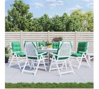 vidaXL Coussins de chaise à dossier bas Lot de 6 Imperméables anti-glissement Oxford Vert