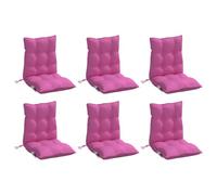 vidaXL Coussins de chaise bas lot de 6 - Rose - 100 x 50 cm