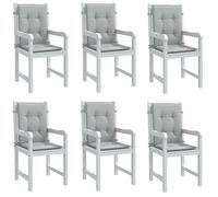 vidaXL Lot de 6 Coussins de Chaise à Dossier Bas, Oreillers de Balcon, Coussins de Sièges Patio Jardin Terrasse Extérieur, 4002447