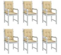 vidaXL Lot de 6 Coussins de Chaise à Dossier Bas, Oreillers de Balcon, Coussins de Sièges Patio Jardin Terrasse Extérieur, 4002456
