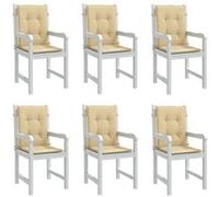 vidaXL Coussins de chaise à dossier bas 6 pièces Mélange beige 100×50×4 cm Tissu (4002456)