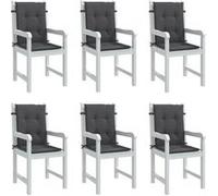 vidaXL Coussins de chaise à dossier bas – Lot de 6 anthracite mélangé (4002444)