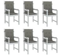 vidaXL Lot de 6 Coussins de Chaise à Dossier Bas, Oreillers de Balcon, Coussins de Sièges Patio Jardin Terrasse Extérieur, 4002450