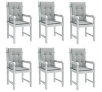 Vidaxl Lot De 6 Coussins De Chaise À Dossier Bas, Oreillers De Balcon, Coussins De Sièges Patio Jardin Terrasse Extérieur, 4002447 Multicolore