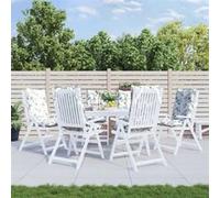 vidaXL Lot de 6 coussins de chaise à dossier haut 377658 Imperméable anti-glissement Blanc G