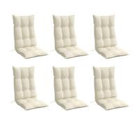 vidaXL Coussins de chaise dossier haut – Crème