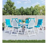 vidaXL Lot de 6 Coussins de Chaise à Dossier Haut, Galette de Siège Imperméable, Coussin d'Extérieur Anti-glissement Jardin 377667