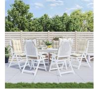 vidaXL Coussins de chaise dossier haut - Crème
