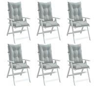 vidaXL Coussins de chaise Lot de 6 120x50x7 cm Gris clair
