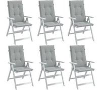 vidaXL Coussins de chaise à haut dossier 6 pcs Mélange gris clair 120x50x4 cm Tissu