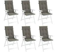 vidaXL Coussins de chaise à haut dossier 6 pcs. Melange Gris foncé 120x50x4 cm Tissu