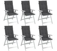 vidaXL Coussins de chaise à haut dossier 6 pcs. Melange Anthracite 120x50x4 cm Tissu