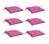 vidaXL Lot de 6 Coussins de Chaise, Coussins de Siège de Patio, Coussins de Canapé de Jardin, Coussins d'Assise Extérieur, Rose 50x50x7 cm Tissu Oxford