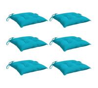 vidaXL Coussins de chaise 6 pcs turquoise 50x50x7 cm tissu oxford 361563