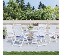 vidaXL Coussins de chaise - Rayures bleues et blanches