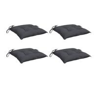 vidaXL Lot de 6 Coussins de Chaise, Galette de Siège avec Jeux de Cordes, Coussin d'Extérieur Imperméable, Anthracite 50x50x7 cm Tissu Oxford