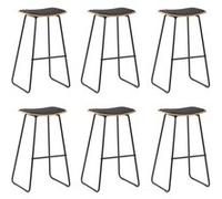 vidaXL Tabourets de bar 6 pcs Noir Similicuir