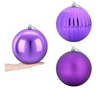 vidaXL Lot de Boules de Noël XXL 3 pc Lilas Ø 25 cm Plastique
