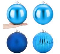vidaXL Lot de Boules de Noël XXL 4 pc Bleu Ø 20 cm Plastique