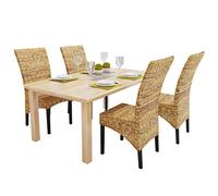 Lot de 4 chaise Vidaxl interieur non pliable H. 97 cm en bois marron marron G