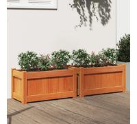 vidaXL Bac à plantes 2 pcs. Marron cireux Pin massif