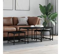 vidaXL Tables basses gigognes 3 pièces Bois d'ingénierie Noir 835389