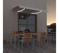 vidaXL Store automatique 300 x 250 cm avec LED et capteur de vent Crème