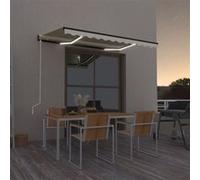 vidaXL Store automatique avec LED et capteur de vent 350 x 250 cm, couleur crème
