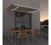 vidaXL Store automatique avec LED & capteur de vent 400x350 cm Crème