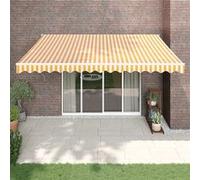 vidaXL Store électrique à manivelle jaune et blanc 4x3 m