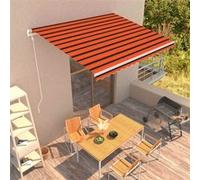 vidaXL Store rétractable automatique 400×300 cm Orange et brun