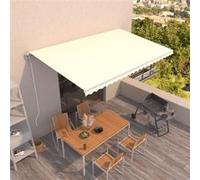vidaXL Store automatique rétractable 500x300 cm Crème