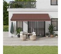 vidaXL Store automatique avec LED, marron, 500 x 350 cm