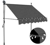 vidaXL Store rétractable manuel avec LED 100 cm Anthracite