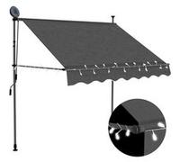 vidaXL Luifel handmatig uitschuifbaar met LED 150 cm antracietkleurig145863 G