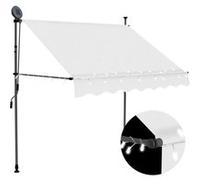 vidaXL Auvent manuel rétractable 150 cm avec LED Crème 145870
