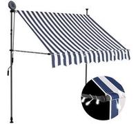 vidaXL Store rétractable manuel 200 cm avec LED bleu et blanc