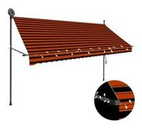 vidaXL Store rétractable manuel 300 cm avec LED orange et brun