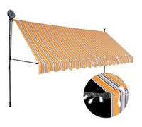 vidaXL Store rétractable manuel 350 cm avec LED – Jaune et bleu