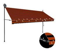 vidaXL Store rétractable manuel LED 350 cm Orange et Marron