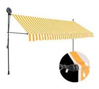 vidaXL Store rétractable manuel avec LED 350 cm blanc orange