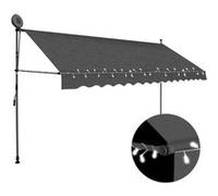 vidaXL Store rétractable manuel avec LED 400 cm Anthracite