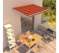 vidaXL Luifel handmatig uittrekbaar 350x250 cm oranje en bruin3051211 G