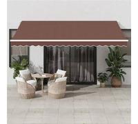 vidaXL Store manuel 450 x 350 cm – Polyester et aluminium – Brun