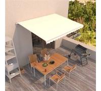 vidaXL Store manuel rétractable 450x350 cm Crème