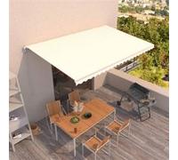 vidaXL Store manuel rétractable 500x300 cm Crème